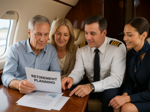 retirement planning for pilots and flight attendants in luxury aviation
