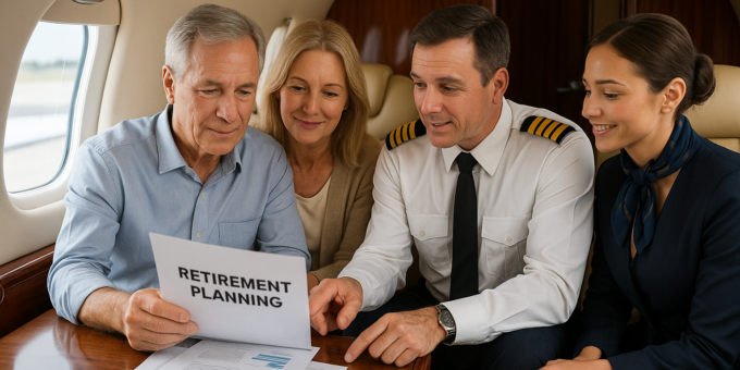 retirement planning for pilots and flight attendants in luxury aviation